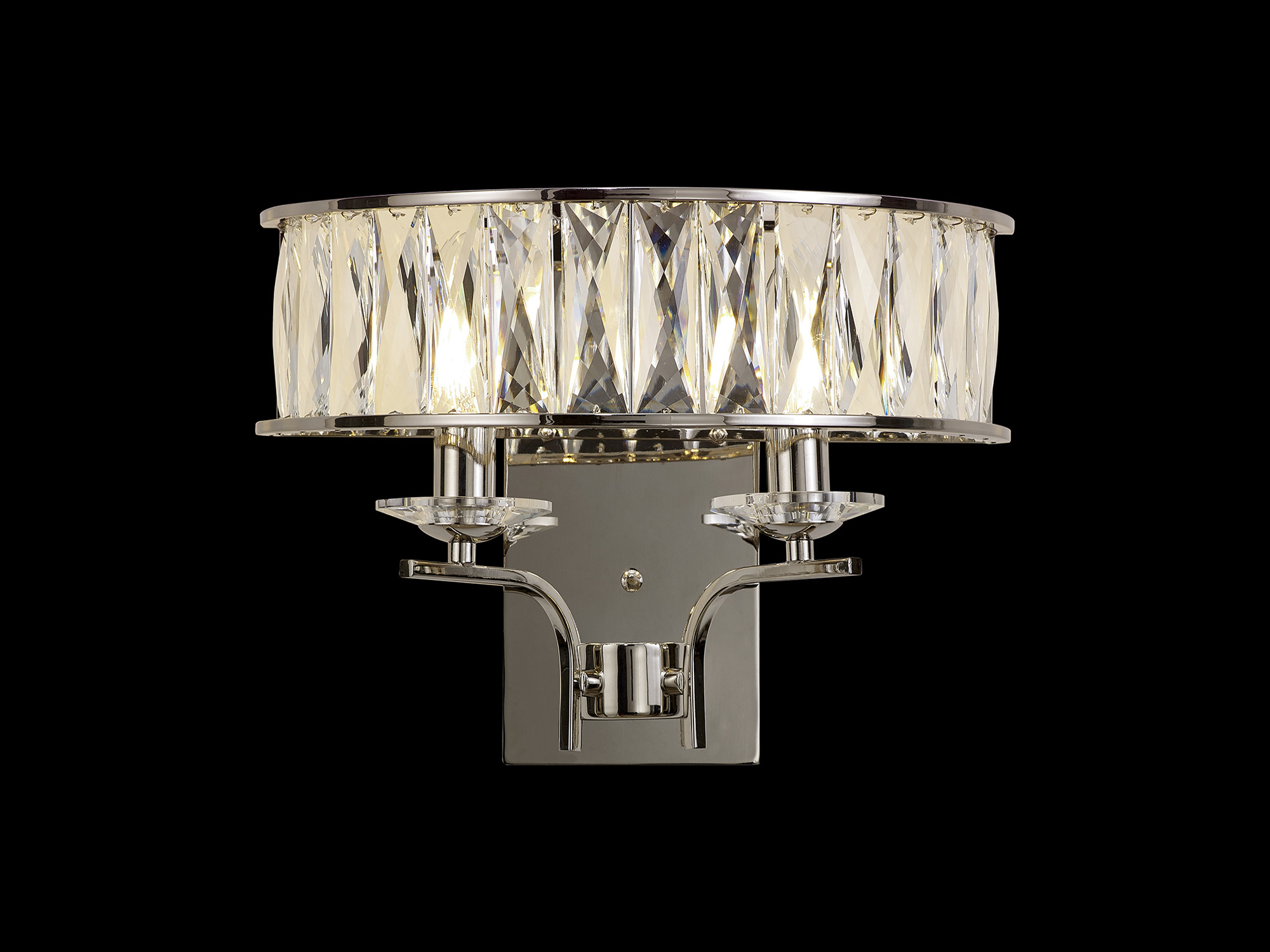 IL31822  Vivienne Crystal Wall Lamp 2 Light Polished Nickel